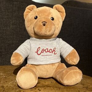 Coach Fragrance Teddy Bear 10” Limited Edition 2023 Collectible Grey Shirt